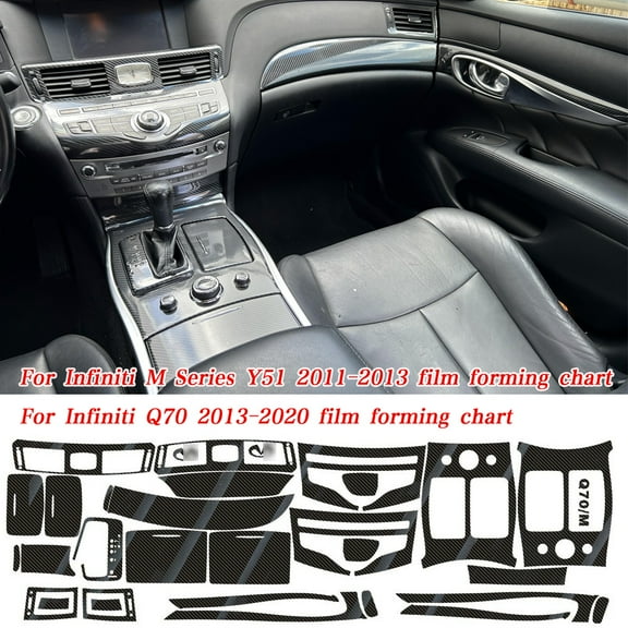 Carbon Fiber For Infiniti M56 M37 Q70 2011-2019 Car Film Interior Sticker Center Console Gear Dashboard Air Door Handle Lift Panel