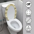 thumbnail image 3 of ZIATUBLES Sunflower Butterfly Print Toilet Bowl Lid Cover with Elastic Edges Washable Polyester Bathroom Covers Fits Round Oval Elongated Lids Bathroom Decor Accessories, 3 of 6