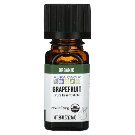 Aura Cacia Organic Grapefruit Essential Oil 0.25 oz Oil