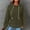 Army Green, variant on JUSLIO Cotton Womens Tops with Pockets Hoodies Sweatshirts Solid Long sleeve Round Neck Sweatshirts Army Green L
