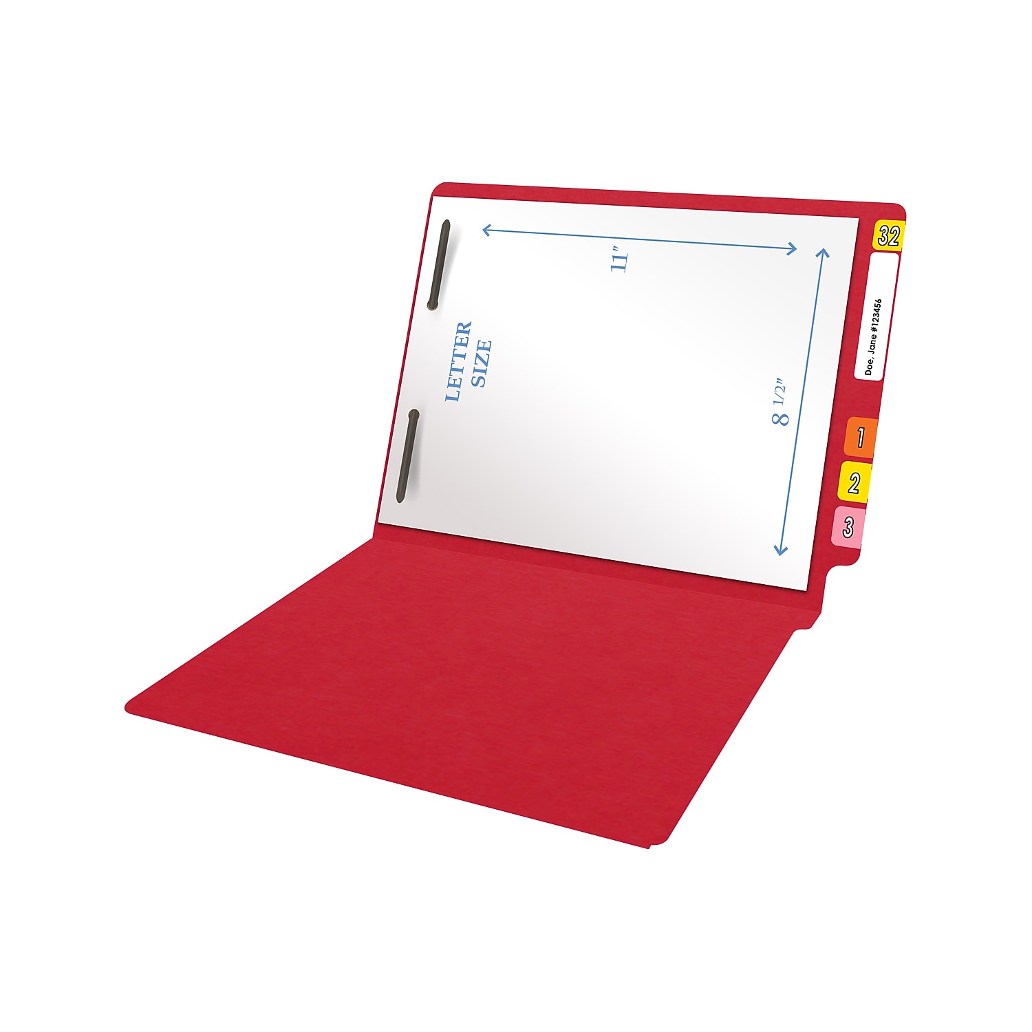 Medical Arts Press Heavy Duty End Tab File Folder Straight-Cut Letter Size Red 40/Box (S-09461-RED)