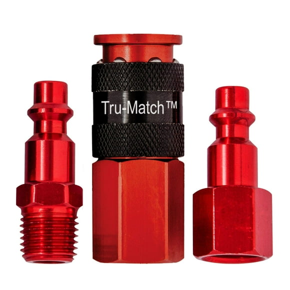 Juego de acopladores Tru-Flate 13-207R de aluminio NPT de 1/4 pulgadas