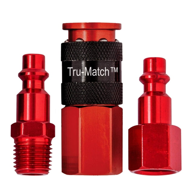 Juego de acopladores Tru-Flate 13-207R de aluminio NPT de 1/4 pulgadas