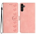thumbnail image 1 of SaniMore Case for Samsung Galaxy A14 5G 6.6" 2023, [Card Slots + Cash Pocket] Removeable Wrist Strap PU Leather Embossed Butterfly Flip Kickstand Magnetic Clasp Full Body Protective Shell, Pink, 1 of 10