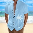 thumbnail image 3 of Camisas De Franela Para Hombre Camisa de vacaciones en la playa Camisa de cuello con botones en los puños para hombre (Blue, M), 3 of 4
