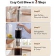 thumbnail image 2 of Cold Brew Coffee Maker - 2 Quart 64oz Stainless Steel Filter Pitcher Jar, No Leaks Mason Jar Maker, Easy to Clean, 2 of 5