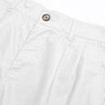 thumbnail image 4 of Gaukiv Men's Pleated Shorts Lightweight Casual Beach Bottoms White L, 4 of 5