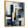thumbnail image 2 of Designart "Abstract Shapes With Indigo Illusion III" Abstract Shapes Floater Framed Canvas Wall Art, 2 of 5