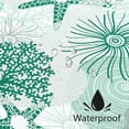 thumbnail image 3 of Beach Ocean Themed Shower Curtain, Mint Green Cute Nautical Coastal Shower Curtains for Bathroom Decor, Summer Tropical Seashell Starfish Coral Fabric Shower Curtain Set with Hooks, 72x72, 3 of 6