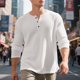 thumbnail image 1 of pstuiky camisas de manga larga para hombre, Blusas casuales con botones y cuello redondo de manga larga con degradado para hombre Tops casuales para hombres l, 1 of 9