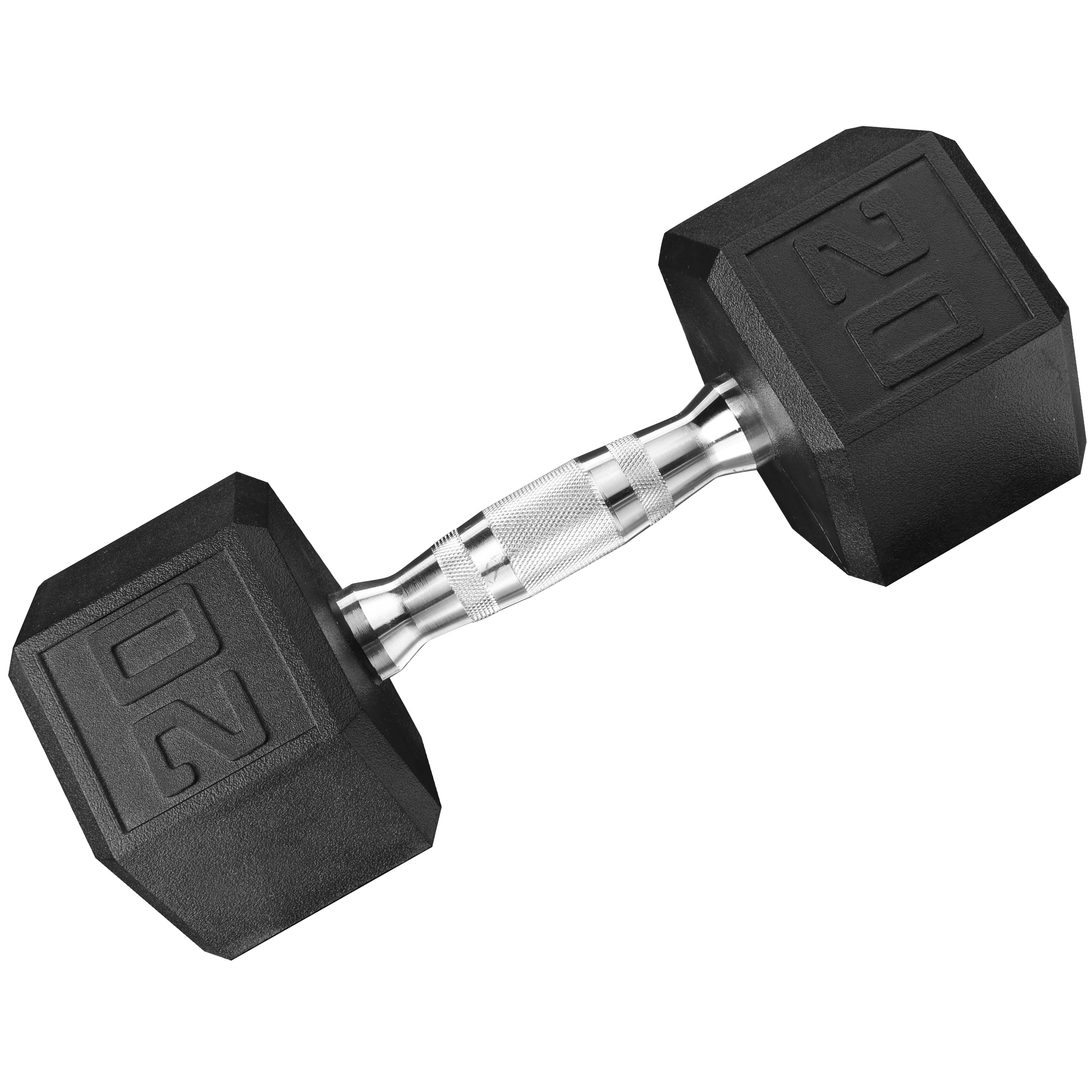 (2 pack) Athletic Works 20lb Hex Dumbbell, Single Weight, Black