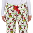 thumbnail image 4 of Dr. Seuss The Grinch Pajama Pants Women's Ugly Sweater Candy Canes Ornaments Lounge PJ Bottoms, 4 of 6
