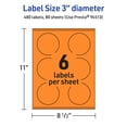 thumbnail image 6 of Avery Printable Round Labels, Bright Orange, 3" Diameter, 480ct, 6 of 11