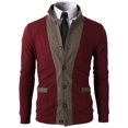 thumbnail image 2 of H2H Mens Casual Slim Fit Jacket Cardigans Long Sleeve Thermal WINE US M/ASIA L (JLSK03), 2 of 5