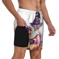 thumbnail image 2 of Logiee Halloween Gnome With Pumpkins Print Men's Swim Trunk,Quick Dry Board Shorts ,Men's Swim Trunks with Compression Liner, Bathing Suits with Pockets-Medium, 2 of 6