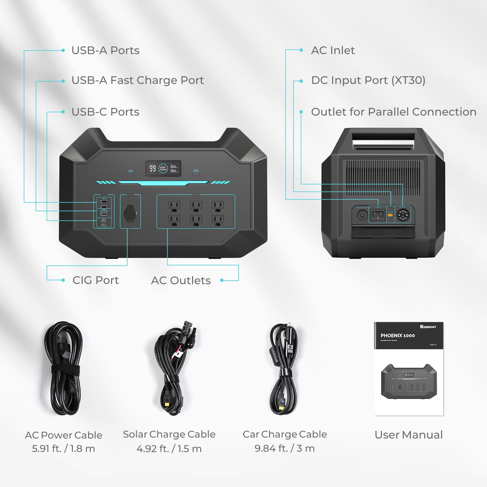 RENOGY PHOENIX 500 495Wh AC800W ポータブル電源 Amazon.com : Renogy Portable Power Station, 495Wh Solar