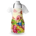thumbnail image 3 of Modern Apron Yummy Donuts Sweet Land Cupcakes Ice Cream Cotton Candy Clouds Kids Nursery Design, Unisex Kitchen Bib Apron with Adjustable Neck for Cooking Baking Gardening, Multicolor, by Ambesonne, 3 of 3