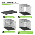 thumbnail image 4 of Magshion 48" Large Wire Metal Kennel Foldable Dog Crate w/Slide-out Tray & Removable Handle, Double-Door Pet Animal Segregation Cage Crate for Outdoor and Indoor, Black, 4 of 10