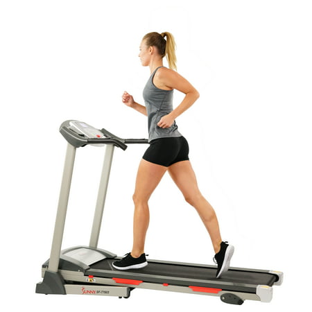 Sunny Health & Fitness Powerful Electric Treadmill for Home, Foldable, Manual Incline, Built-In Programs, Pulse Sensor, SF-T7603
