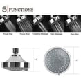 thumbnail image 3 of HAHADAXA 4-Inch Rainfall High Pressure Shower Head Fixed Mount Luxury Spa Showerhead Adjustable Brass Swivel Joint 5 Spray Settings Fits Most Shower Arm, 2.5 GPM Flow Restrictor and Filter, P, 3 of 7