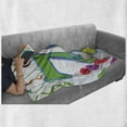 thumbnail image 6 of 70th Birthday Soft Flannel Fleece Blanket, House Party Theme with Colorful Balloons and Curls Fun Event Image, Cozy Plush for Indoor and Outdoor Use, 70" x 90", Fern Green and Blue, by Ambesonne, 6 of 6
