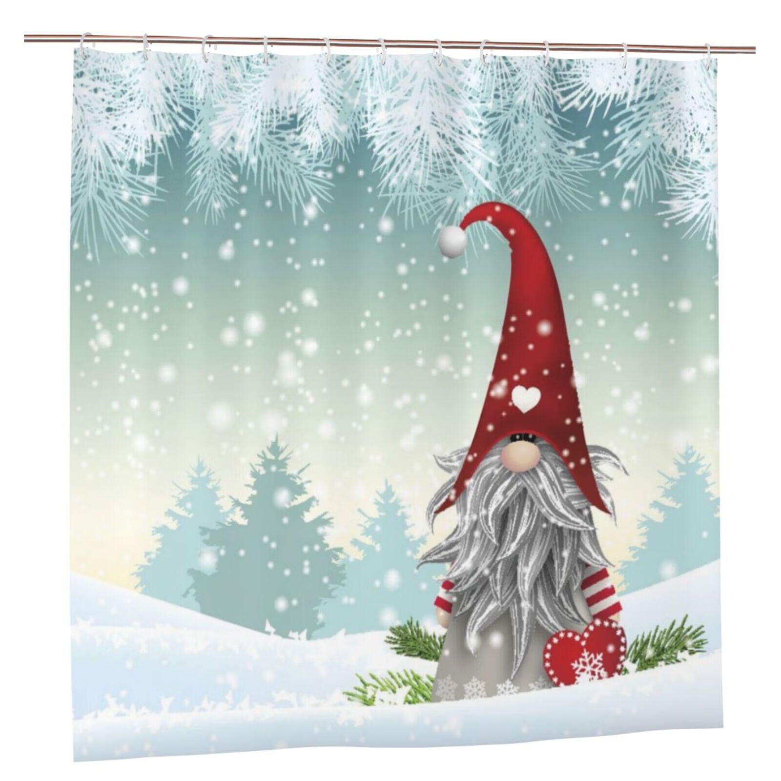 Winter Gnome Shower Curtain for Bathroom Lovely Christmas Gnomes Let it