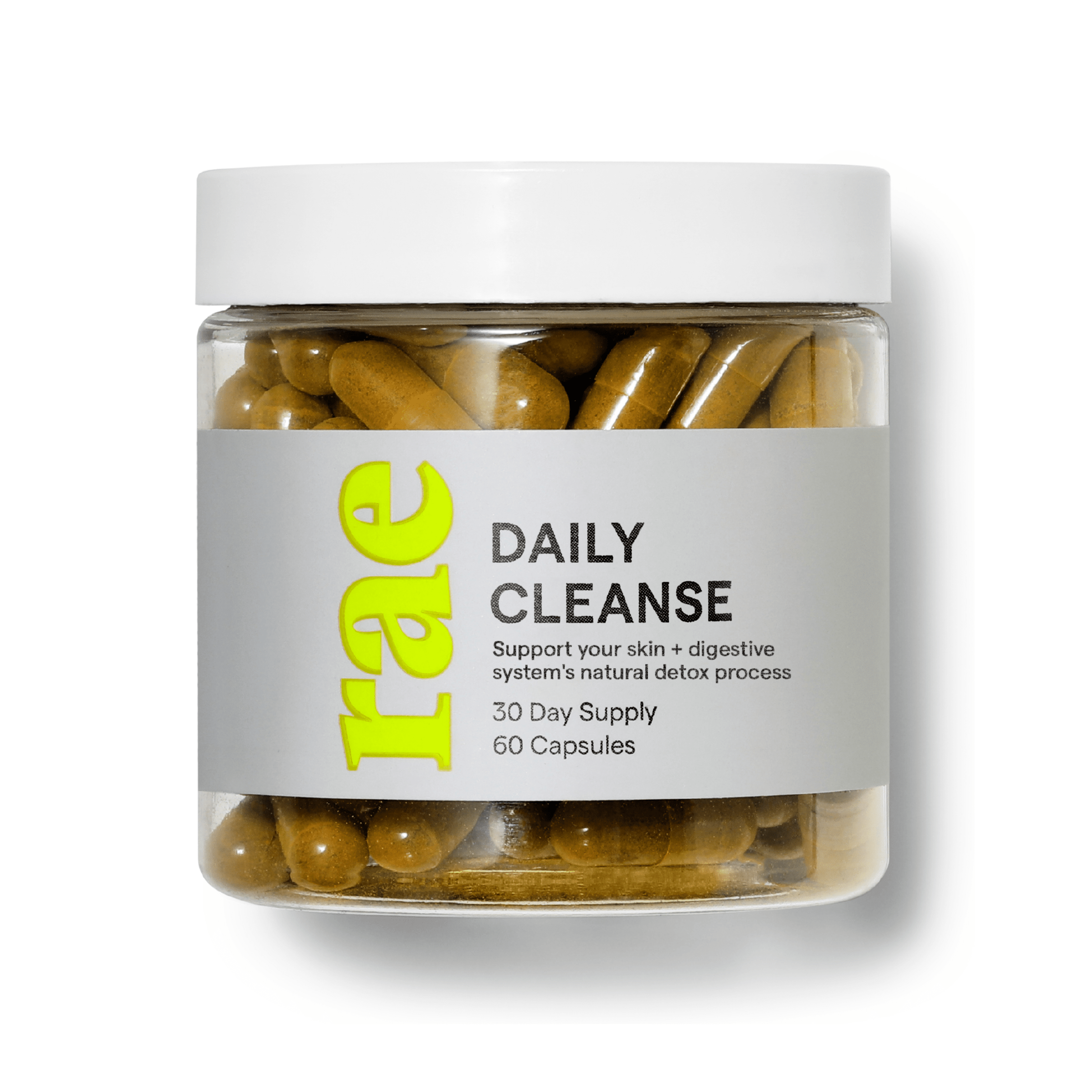 Rae Wellness Daily Cleanse Supplement, for Skin and Digestive System, 60 Capsules