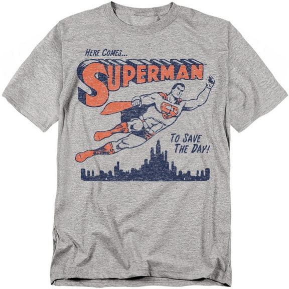 DCO - Superman T-Shirt Saves The Day Unisex Graphic Tee for Men & Women
