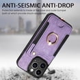 thumbnail image 5 of SaniMore for iPhone 13 Pro Max Wallet Case, [RFID Blocking] Elastic Card Slot Vehicle Magnetic PU Leather Ring Holder & Lanyard Stand Money Pocket Protective Cover for iPhone 13 Pro Max, Purple, 5 of 5