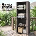 thumbnail image 4 of Outsunny Armoire de Rangement Extérieure en Osier avec Tablettes Ajustables, Brun, 4 of 10