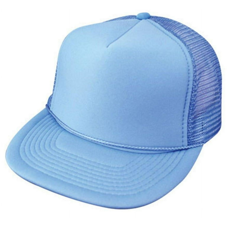 CHOK.LIDS Flat Bill Foam Top Hats for Men and Women Adjustable Snapback  Trucker Hat Trendy Color Flat Brim Mesh Baseball Cap (Aqua) at  Men's  Clothing store