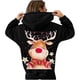 thumbnail image 1 of ICHUANYI Clearance Women Oversize Pullover Hoodies Pocket Long Sleeve Christmas Print Sweatshirts Drawstring Tops(Black, XL) ICHUANYI WER2023081501460, 1 of 4