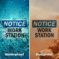 thumbnail image 5 of (2 Pack) Work Station OSHA Notice Sign 7 Inch X 5 Inch Vinyl Label Decal Sticker Weather Resistant, UV Protected for Workplace, Business, and Construction Site, Made in the USA, 5 of 7