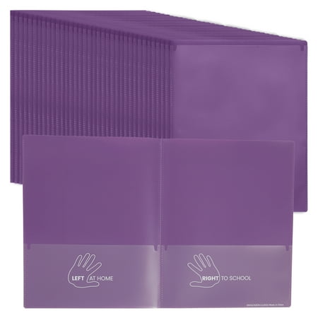 ECR4Kids 2-Pocket Parent-Teacher Classroom Communication Folder, Bright Purple, 36-Piece