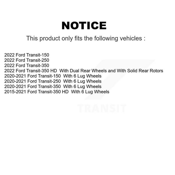 Rear Disc Brake Rotors Pair For Ford Transit-350 HD Transit-250