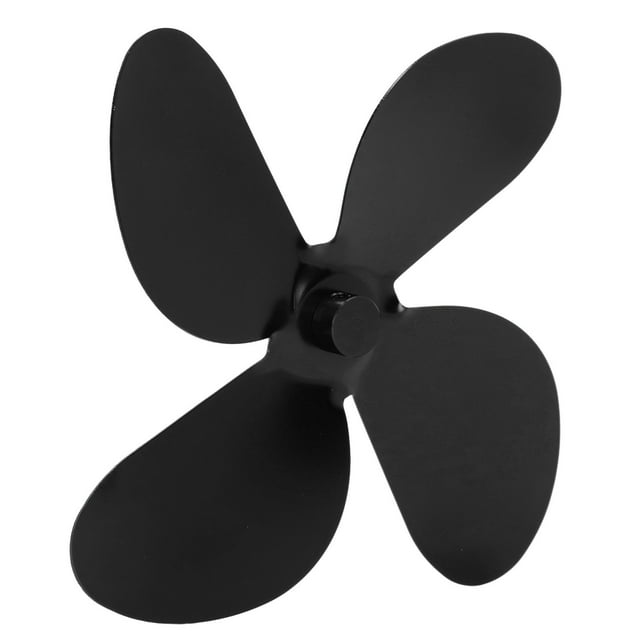 Lame de Ventilateur de Poêle, Alliage d'Aluminium Meilleure Circulation d'Air 4 Pales Lame de Ventilateur de Cheminée pour Réparation Noir, Rouge, Or, Argent, Bronze