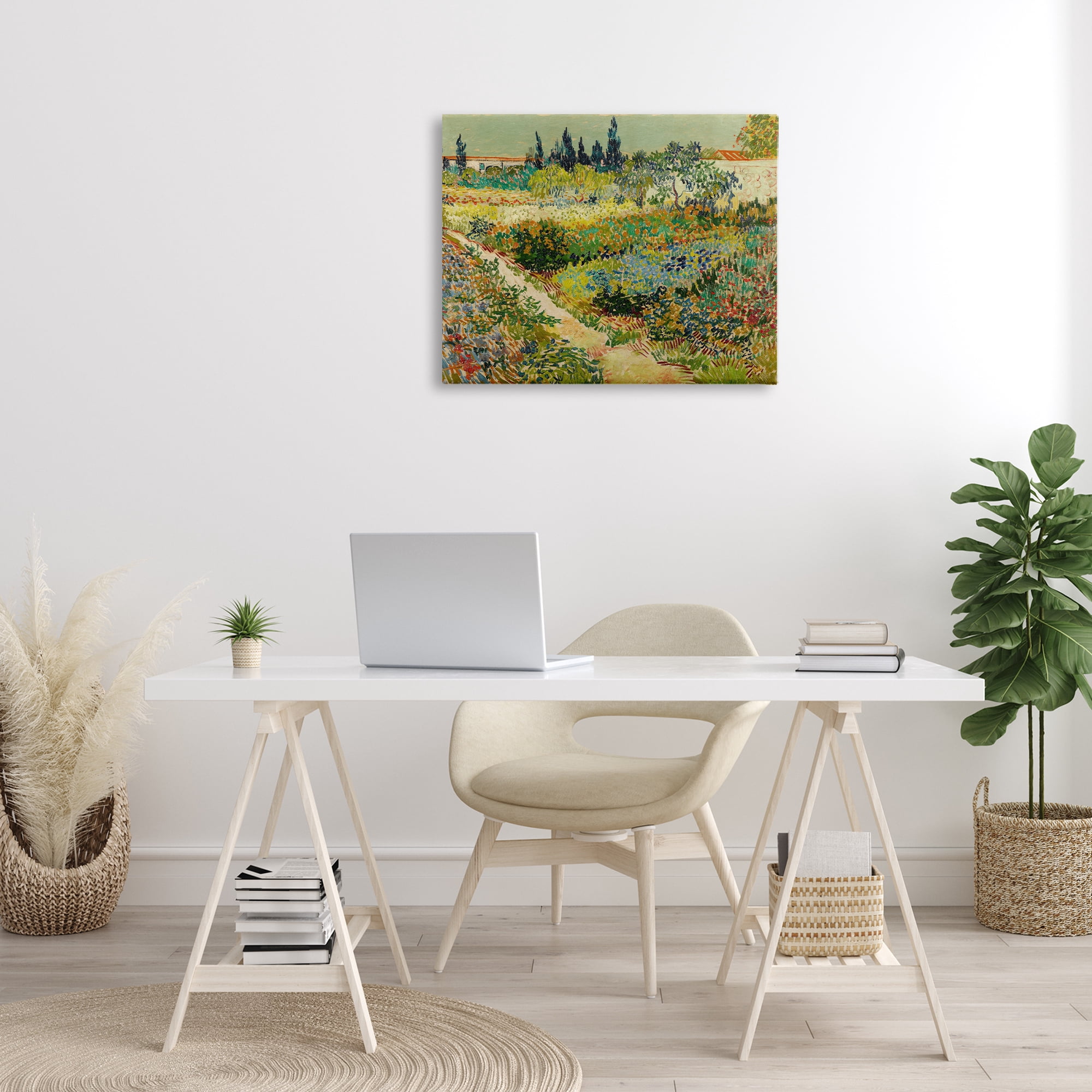 Stupell Industries Van Gogh Garden at Arles Landscape & Nature Painting Wrapped Canvas Art Print Wall Art, 30 x 24
