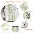 thumbnail image 2 of Floral Stall Shower Curtain, Green Leaves Flower Small Dorm Bathroom Curtain, Elegantly Bloom Lush Blossom Plant Narrow Shower Curtain for Bathroom Set with 6 Hooks, Yellow 36Wx72L, 2 of 6