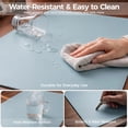 thumbnail image 6 of Promattoo Desk Pad Protector, PU Leather Mouse Pad,Waterproof Laptop Desk Mat, Non-Slip Desk Blotter with Gift Box,Writing Pad for Office, Home & Gaming, 31.5" x 15.7", Morning Fog Blue, 6 of 10