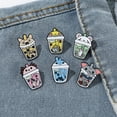 thumbnail image 4 of Broches De Esmalte De Té De Burbujas De Dibujos Animados Panda Unicornio Oso Taza Leche Broche Insignias De Joyería De Animales Divertidos Regalos Para Niños Amigos, 4 of 4