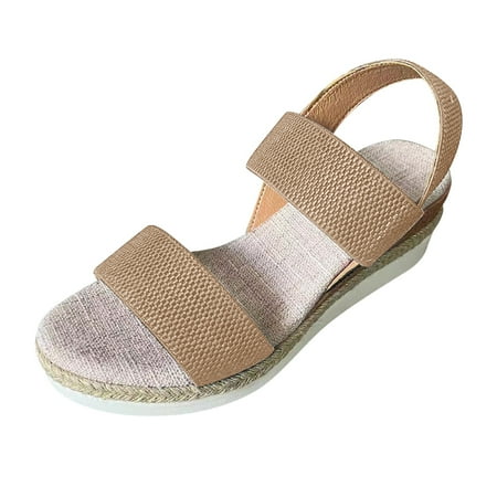 

Sandals Women Wide Feet Minimalist Wedge Sandals Fabric Slingback Vacation Sandals Summer Open Toe Platform Shoes Shoes For Women Slip On Dressy