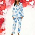 thumbnail image 2 of Diufon Women Pajama Set Valentine's Day Graphic Printed Long Sleeve Button Down Shirts and Pants 2 Piece Outfits, 2 of 6