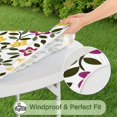 thumbnail image 5 of Pioneer Flower Floral Print Pattern Round Fitted Tablecloth with Elastic Edge,Dining Table Cover Waterproof,Outdoor Round Tablecloth for Camping,Dining,Indoor and Outdoor, 5 of 7