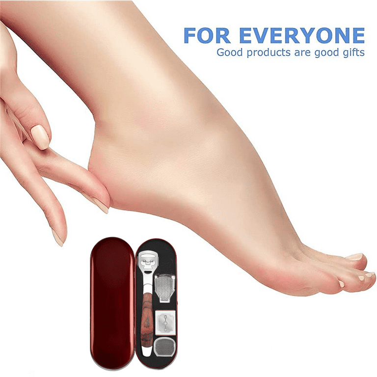 Callus Shaver, Foot Care Pedicure Callus Remover foot file,for Removing  Dead Skin and Hard Skin - Color wood foot skin planer - red iron box set of  4