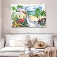 thumbnail image 2 of Elephant Stock Island Cliffs Wall Art - Horizontal Canvas Wall Art - Living Room Wall Decor - Beach Canvas - Yellow And Blue Decor By Paul Brent - 48" x 32", 2 of 8