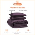 thumbnail image 3 of SGI Bedding 3 Piece Cotton Duvet Cover Plum Solid 600 Thread Count Queen, 3 of 7