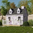 thumbnail image 2 of Little Cottage Co. 6x8 Cape Cod Playhouse with Floor, Deck and Rail, and Loft, Outdoor Wood Do-It-Yourself Kit, 2 of 12