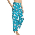 thumbnail image 6 of Salouo Hippo In Water Head Print Women's Pajama Pants Casual Loose Sweatpants PJs Flowy Pants Drawstring Palazzo for Women Wide Leg Pants Lounge Pajama -Small, 6 of 8