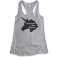 thumbnail image 1 of Unicorns Are Vegan Tank Top, Ladies Racerback Tank Top, Vegan Tank, Veganism Tank, Vegan Unicorn Tank, Heather Gray, X-Large, 1 of 3