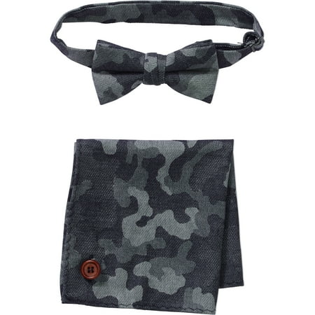 Genevieve Goings Collection Boys Camo Bow Tie and Hanky 2 Pc Set